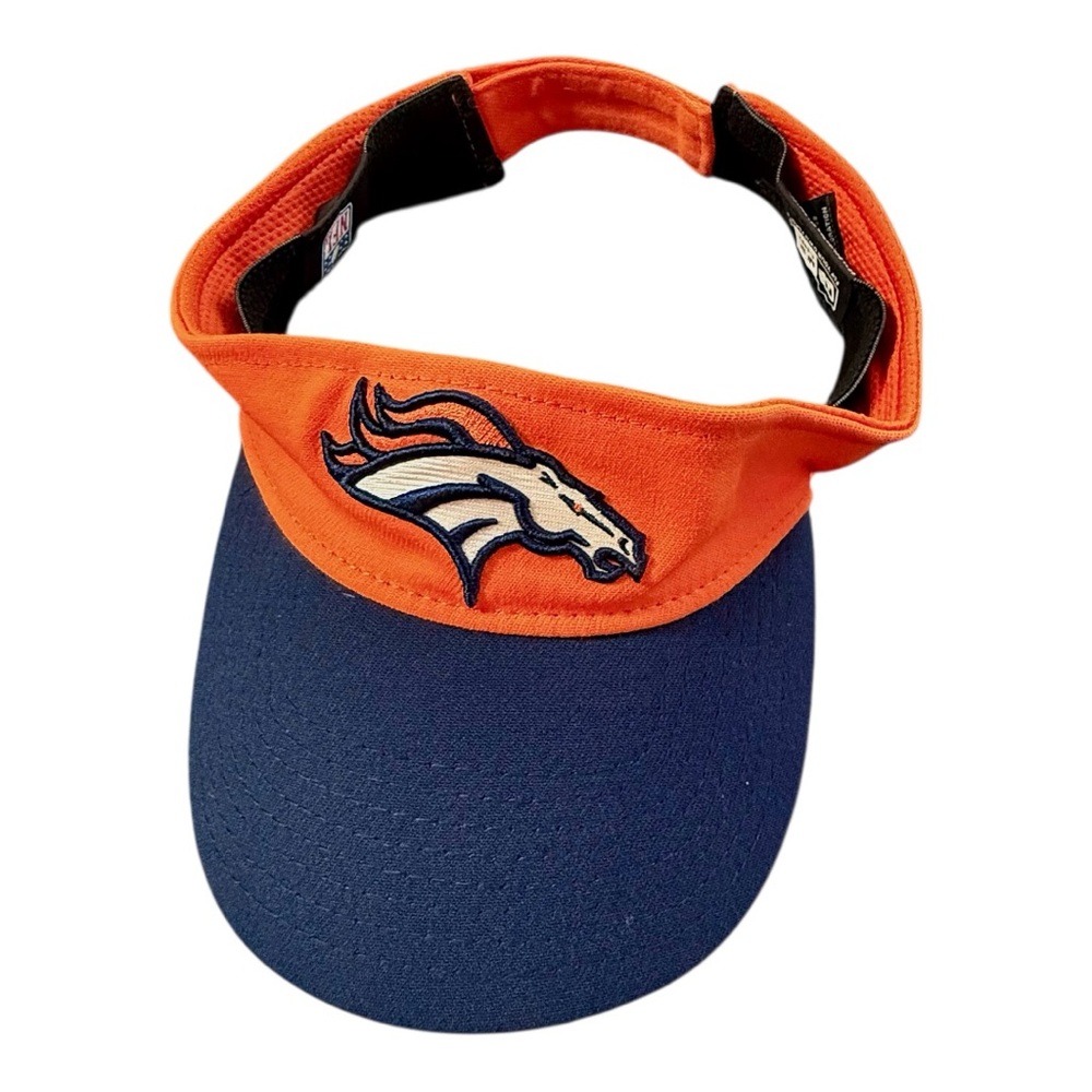 NFL Denver Colorado Broncos Visor Hat Adjustable Embroidered Logo Blue Orange